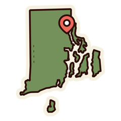 Rhode Island map sticker