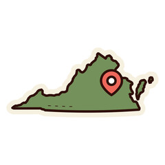 Virginia map sticker