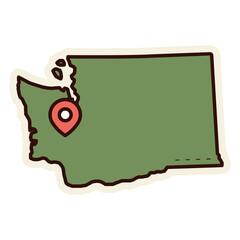 Washington map sticker