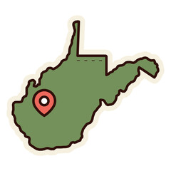 West Virginia map sticker