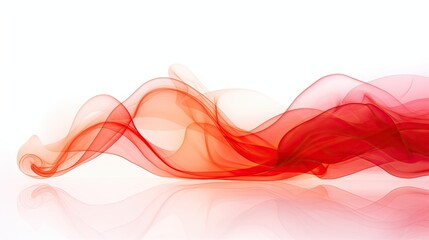 Swirling movement of red smoke abstract line Isolated on white background