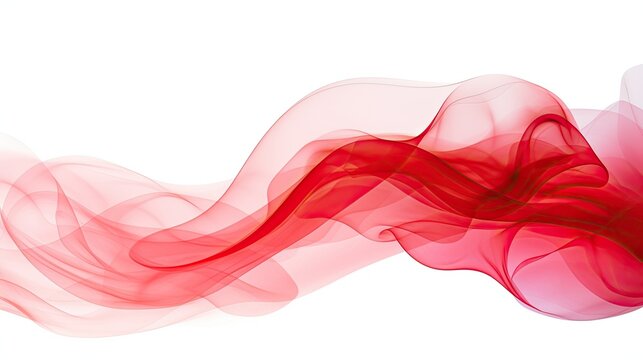 Swirling movement of red smoke abstract line Isolated on white background