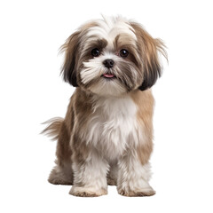 Cute shih tzu full body on white background