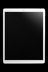 White tablet computer isolated on over Black background