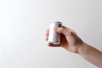 Hand holding small can. Generate Ai