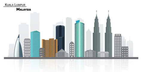 Fototapeta na wymiar modern city skyline Malaysian city vector 