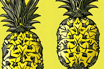 pineapple fruit illustration. generative ai