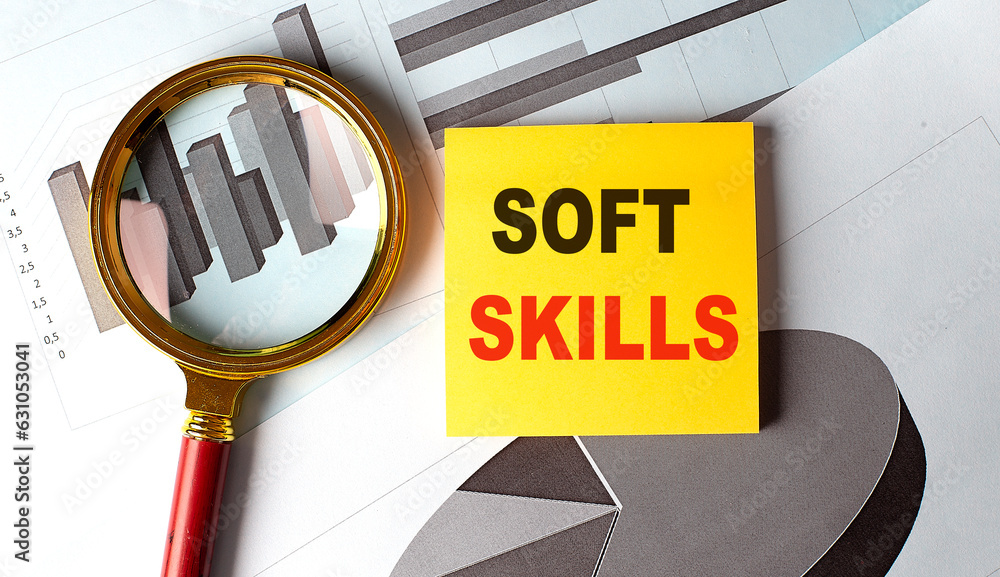 Poster soft skills text on sticky on chart