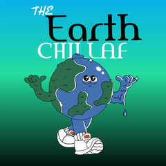 the earth chillaf word design illustration