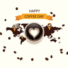 Free vector flat international day of coffee