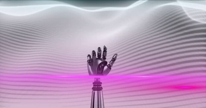 Animation of glowing pink light over robot's arm