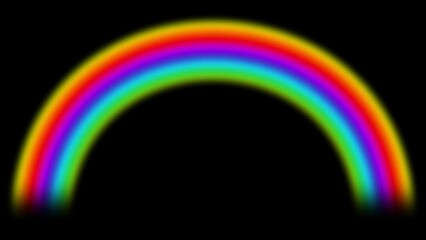 Animated rainbow arch icon, on isolated on black background looping, with alpha matte. - Powered by Adobe