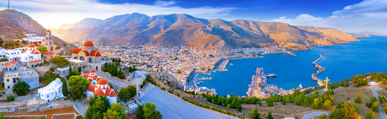Scenic Pothia the capital of Kalymnos island, Dodecanese, Greece