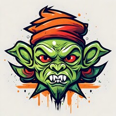 A logo for a business or sports team featuring a GOBLIN 
that is suitable for a t-shirt graphic.