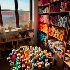 Vibrant Haberdashery Haven: A Palette of Colors and Textures