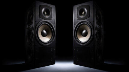 Two Sound Speakers on Black