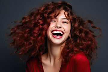 Girl with Long Wavy Hair and Perfect Curls