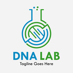 DNA lab design logo template illustration