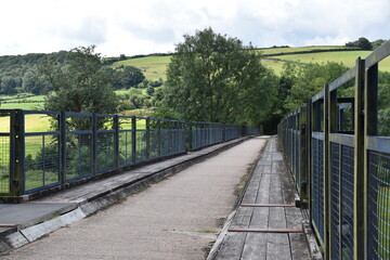 the bridge that goes over the river Torridge on the tarka trail cycle route near Torrington station 