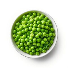 Fototapeta na wymiar Peas in a Bowl in White Background. Generative AI