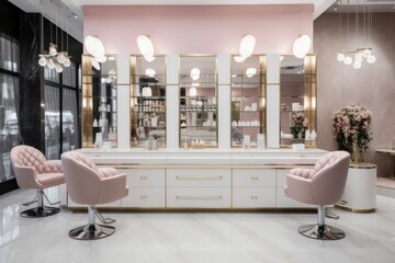 Reception beauty salon beauty lights. Generate Ai