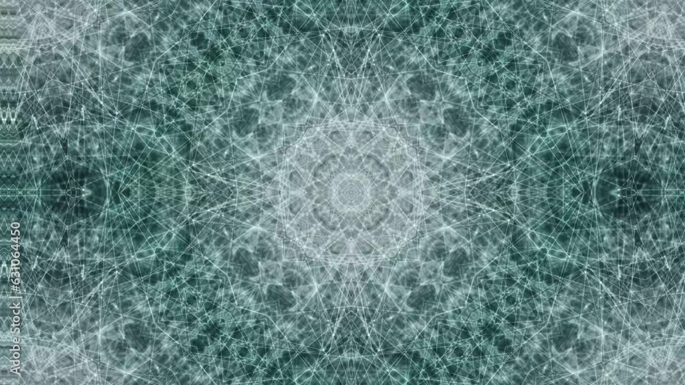 Poster intricate fractal kaleidoscope pattern expanding, complex shapes, changing fast, vj loop