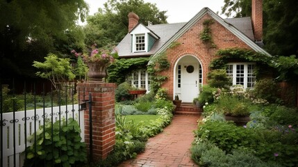 Fototapeta na wymiar English cottage style house exterior 