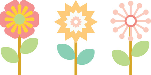 set of flowers vector image or clip art
