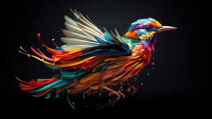 Obraz na płótnie Canvas close up Colorful bird illustration wallpaper