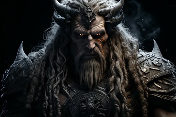 Viking warrior face. Generate Ai