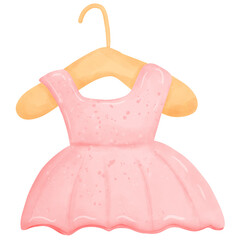 Pink Elegance and Joy  Baby Girl Pink Dress Clipart for Stylish Celebrations.