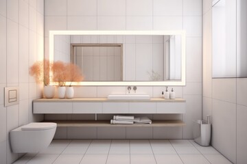 Fototapeta na wymiar Modern minimalist bathroom.