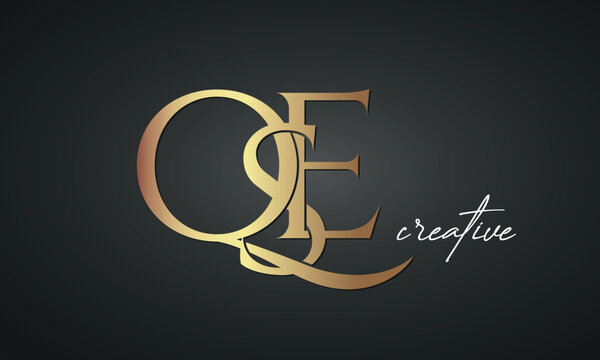 luxury letters QSE golden logo icon premium monogram, creative royal logo design	