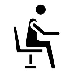 stickman sitting glyph 