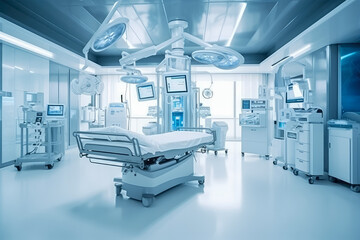Modern equipment hospital interior in operating room , Medical devices , Created with Generate Ai Technology