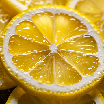 photo rapproch&eacute;, close up, d'un agrume, citron frais