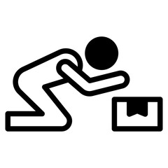 stickman with box dualtone