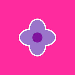 modern playful Y2K flower. Hippie trendy flower card