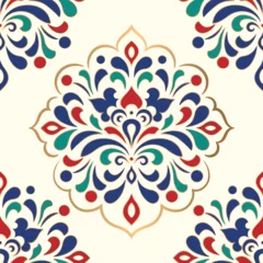Fototapete Boho-Stil Luxury vector seamless pattern. Ornament, Traditional, Ethnic, Arabic, Turkish, Indian motifs. Great for fabric and textile, wallpaper, packaging design or any desired idea.