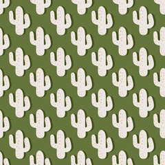 Boho pattern with cactus in muted earthy tones. Tribal pattern with succulent cactus flowers.