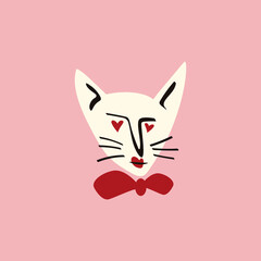 Funky kitty with a lovely face. Freaky comic cat face