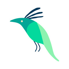 illustration of a green bird
