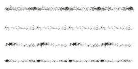Fototapeta premium Grunge Stroke Set. Splatter, Spray Paint. Splash Line, Brushstroke Spatter Collection. Black Stripe Graffiti. Texture Brush Effect. Abstract Graphic Design Element. Isolated Vector Illustration