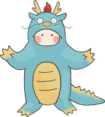 龍の着ぐるみの子供