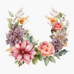 Flower bouquet clip art design element template on a white background.