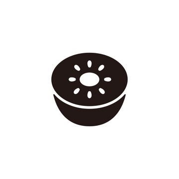 recommend clip art: Kiwi fruit icon.Flat silhouette version.