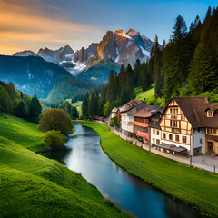 Fototapeta premium alpine landscape