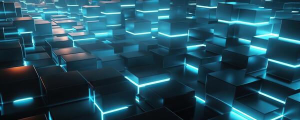 Fototapeta premium Abstract digital background. Can be used for technological processes, neural networks and AI, digital storages, sound and graphic forms, science, education, etc.