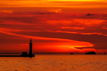 Fototapeta premium 博多湾の夕日