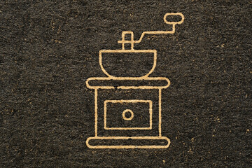 Image coffee grinders, dark background